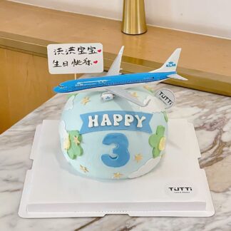 蓝天飞机生日蛋糕