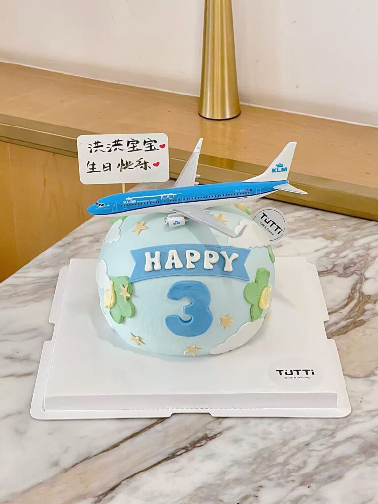 蓝天飞机生日蛋糕