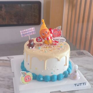 蓝色奶油派对生日蛋糕