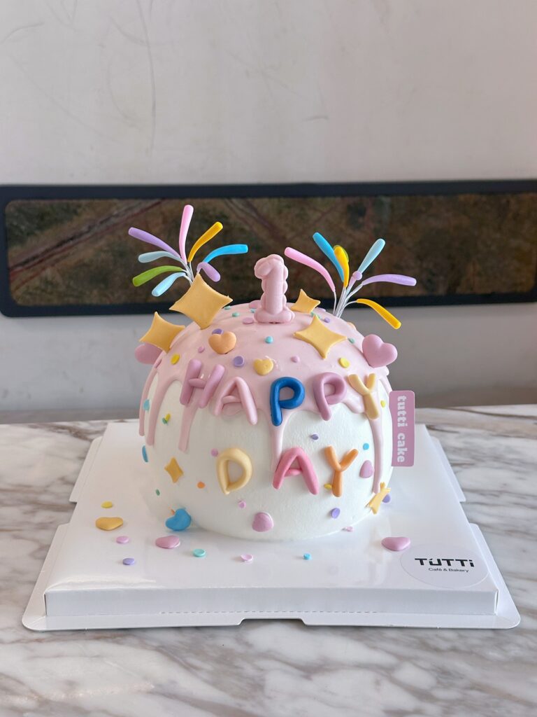 彩色喷泉生日蛋糕