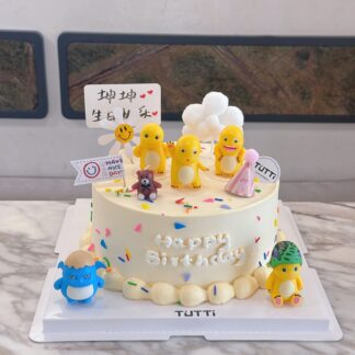 小黄鸭云朵生日蛋糕