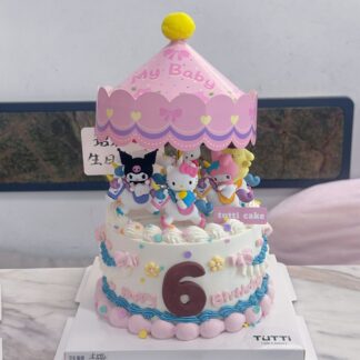 旋转木马双层生日蛋糕