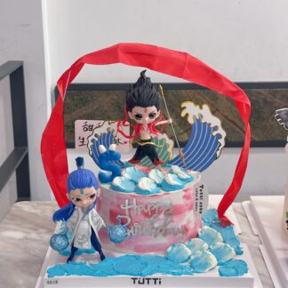 哪吒踏浪蓝海蛋糕