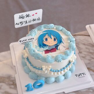 蓝发动漫生日蛋糕