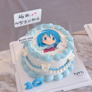 蓝色动漫生日蛋糕