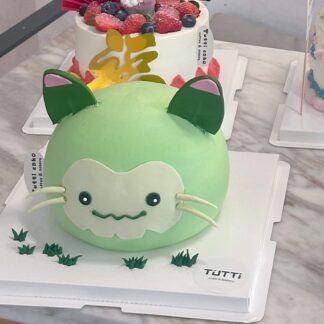 绿色猫咪卡通蛋糕