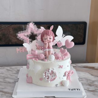 粉色兔兔公主蛋糕