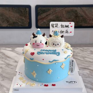蓝色星星男宝蛋糕