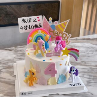 彩虹独角兽四岁蛋糕