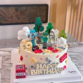 汽车积木生日蛋糕