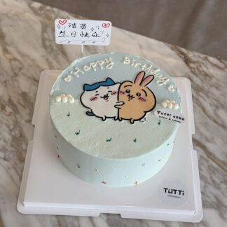 手绘兔子生日蛋糕