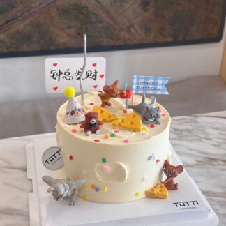 小熊彩糖生日蛋糕