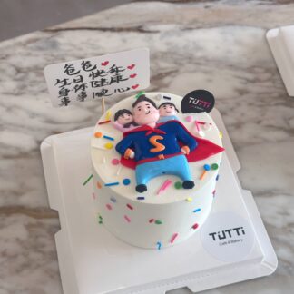 超人手绘生日蛋糕